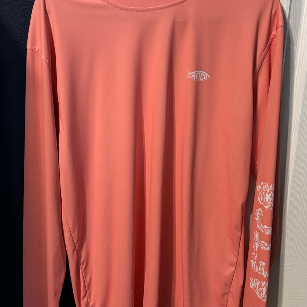 AFTCO Salmon Long Sleeve Performance Shirt